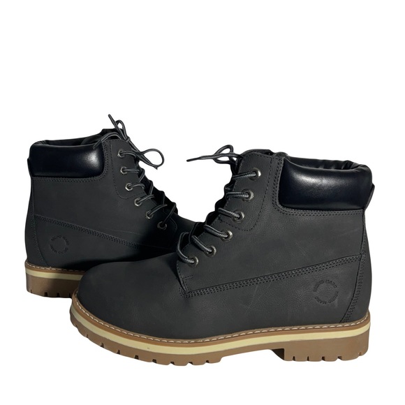 Bruno Marc Black Lace-Up Ankle Boot with Rubber Sole Padded Ankle Padding Sz 9.5 - Picture 1 of 16